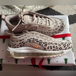 Nike Women's Air Max 97 Beige and Black Leopard Sneakers
